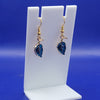 Blue leaf earrings