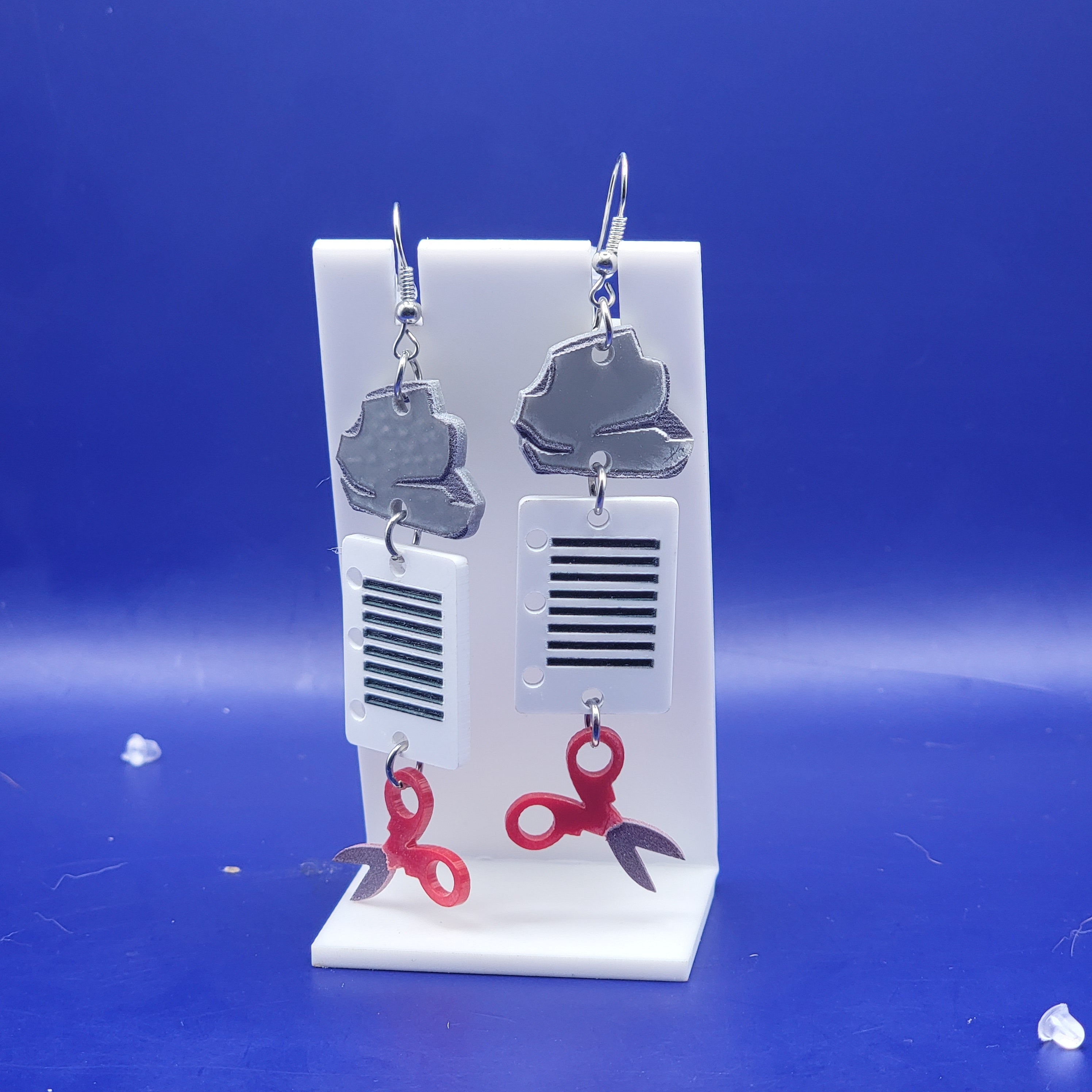 Rock paper scissors earrings