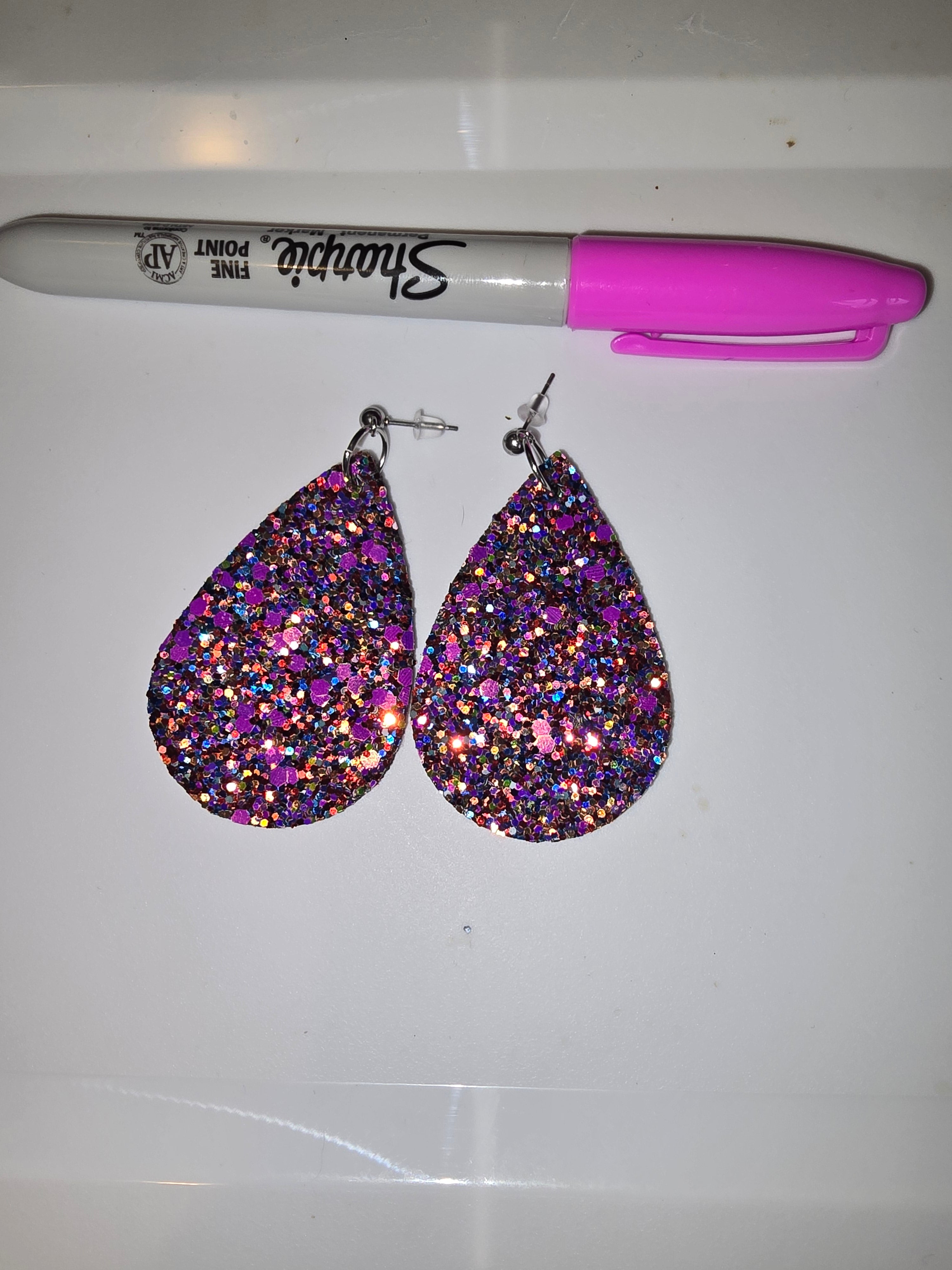 Glitter Teardrop Earrings