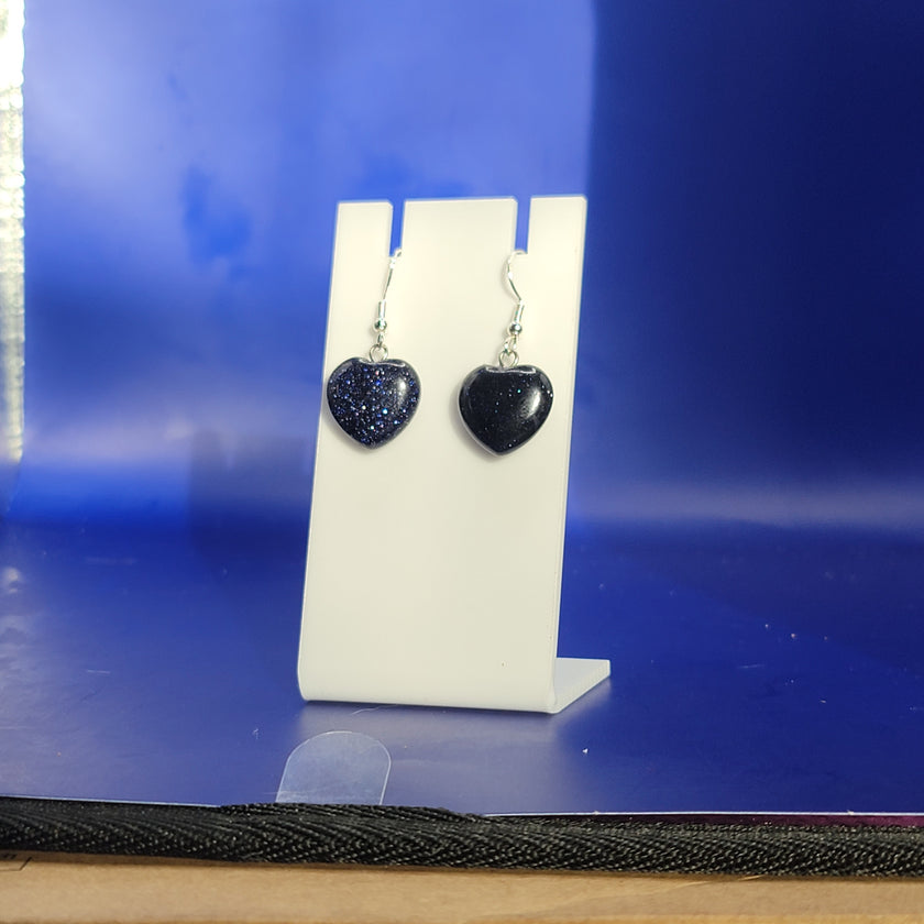 Glittery heart shaped earings