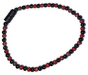 8 1/4 inch Black and Red 4mm magnetic bead bracelet or anklet