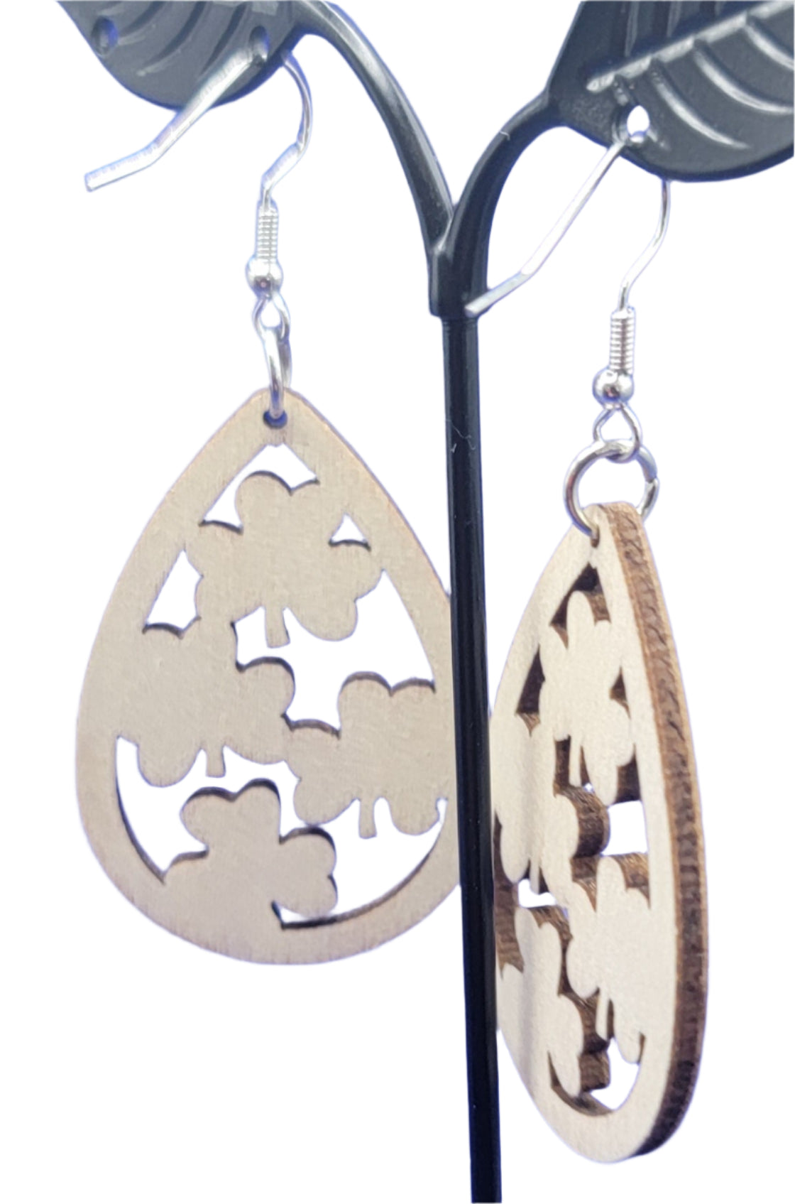 Shamrock Wooden Earrings