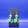 Green alien earrings gs