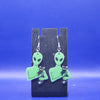 Green alien earrings gs