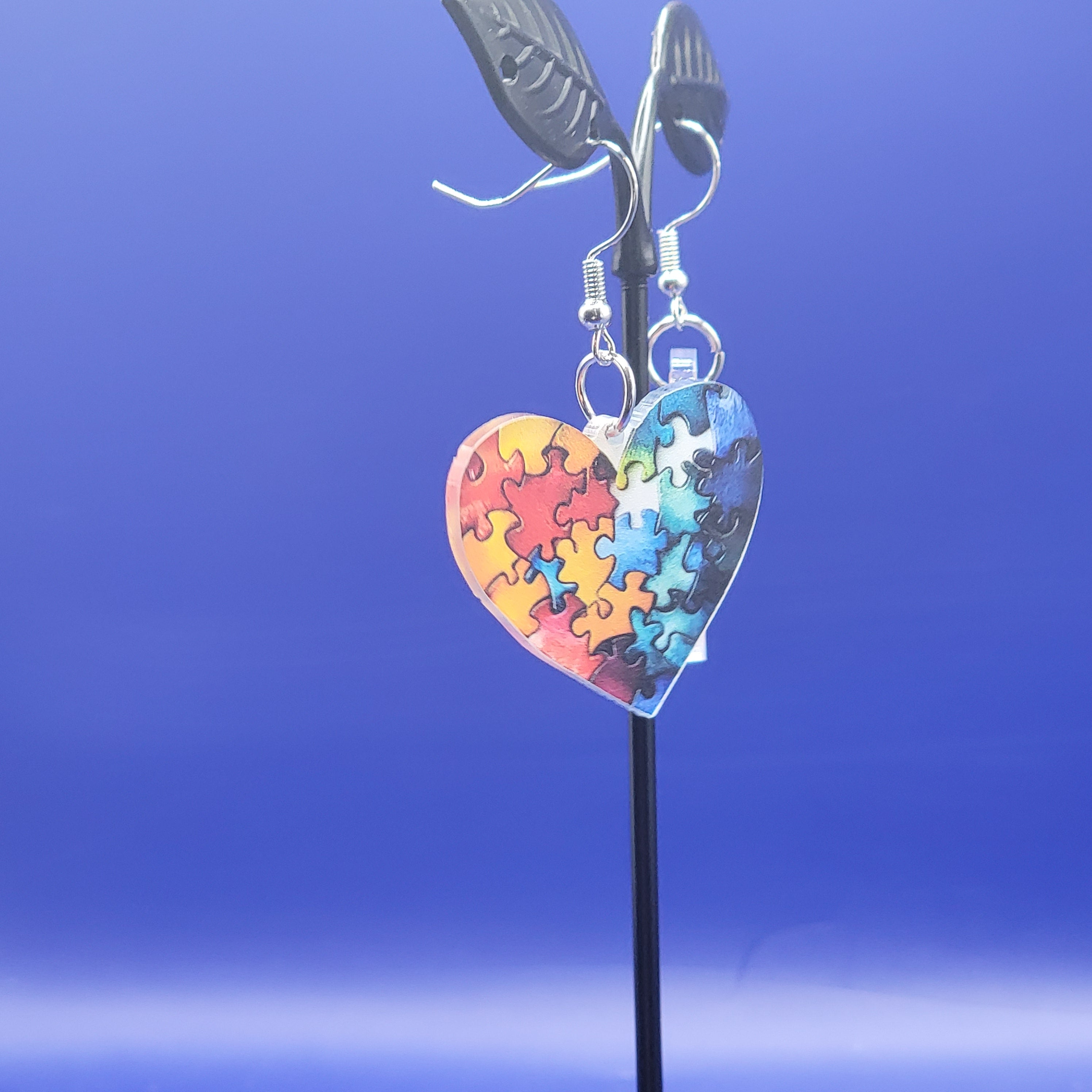 Heart jigsaw earings