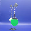 Green ping pong paddle and ball earrings