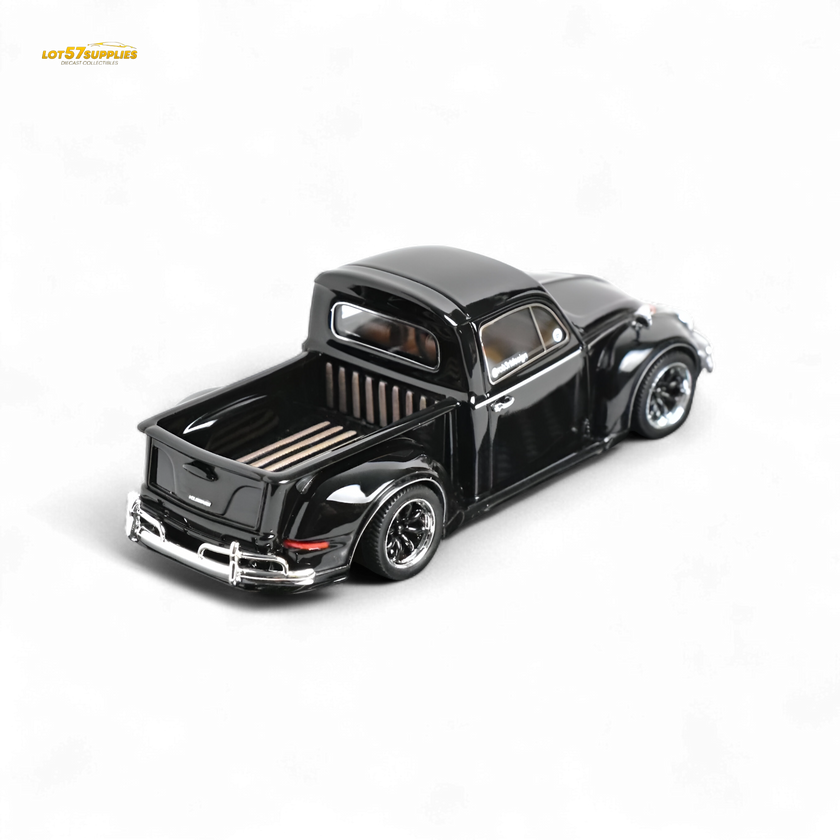 YM Model Volkswagen Beetle Pickup Truck FUSCUP Black 1:64