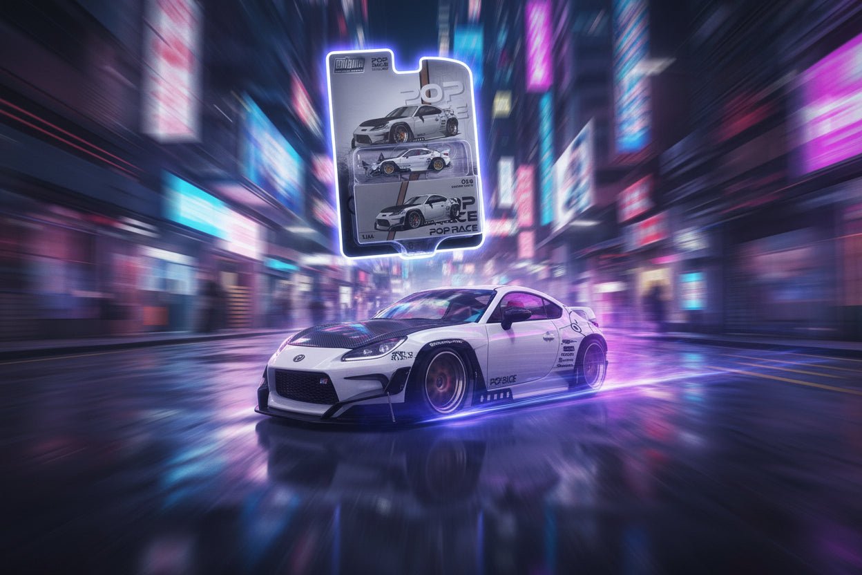 Toyota Pandem GR86 White with Carbon Hood 