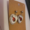 Cardinal Heart Earrings